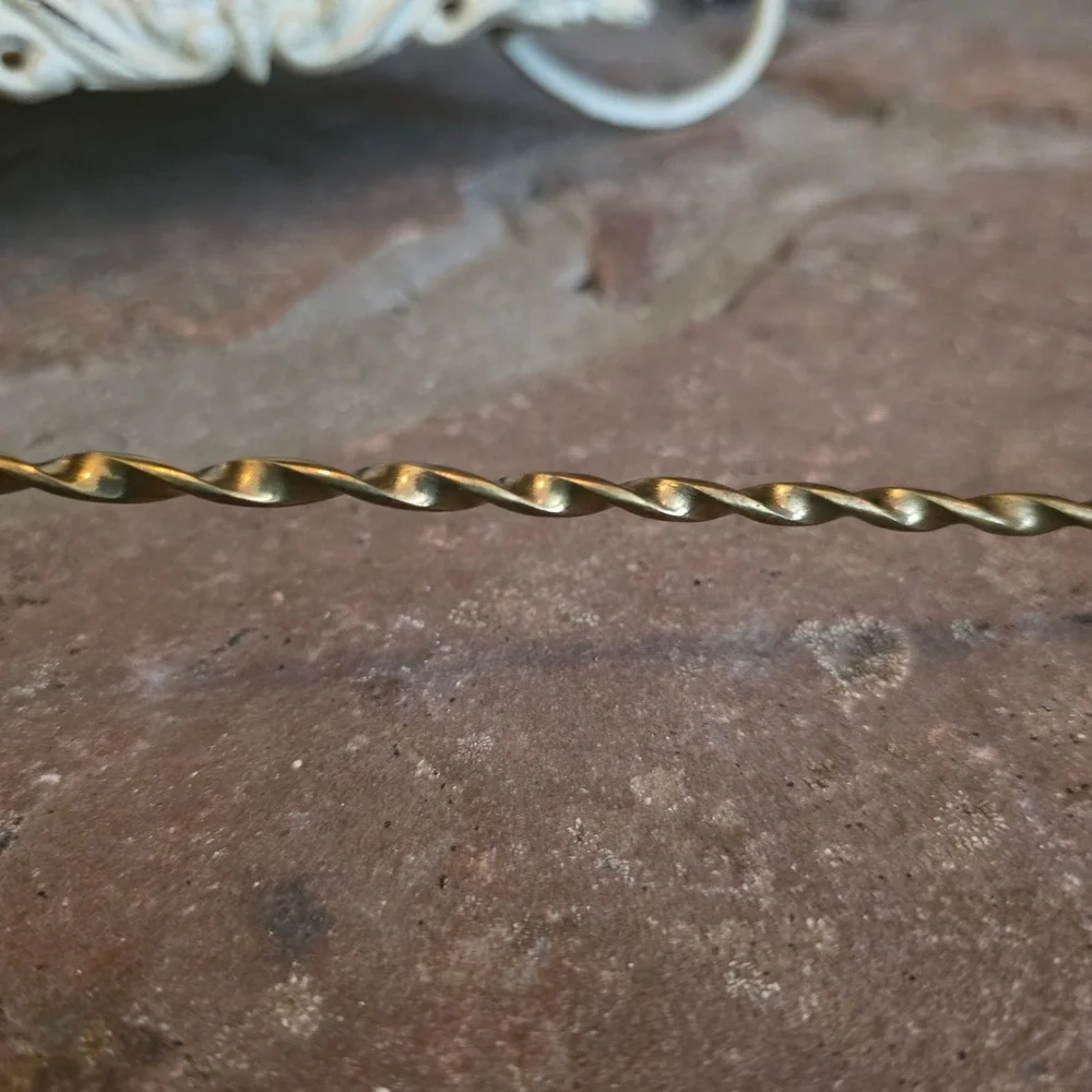 Vintage Brass Candle Snuffer Bell Shape Twisted Handle Gold Tone 10.5 Inch